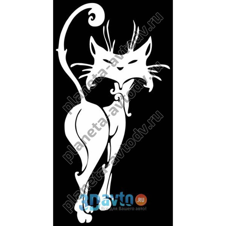 Наклейка_животные "Кошечка №2" (90х165) цвет белый