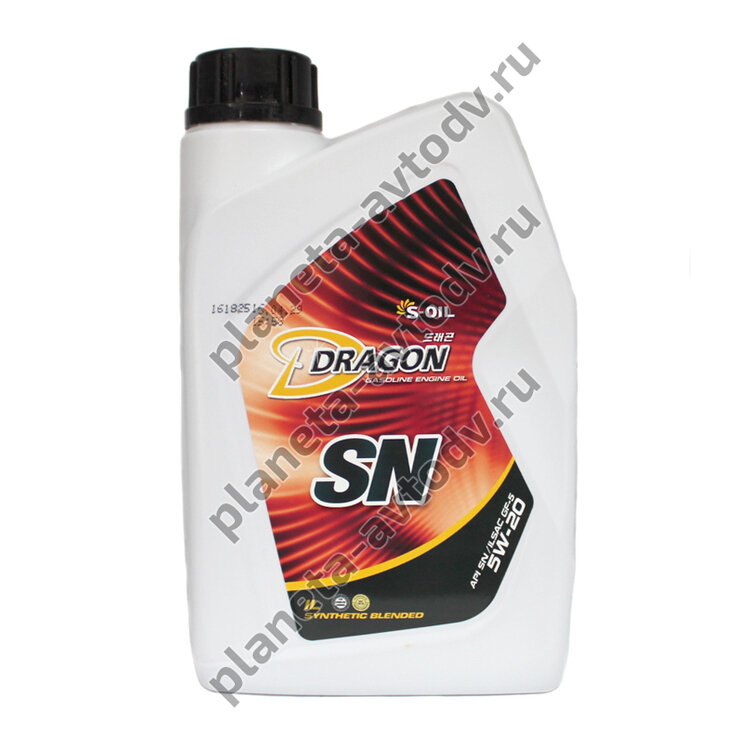 Масло моторное "S-Oil" DRAGON  Gasoline SN  (5W20)  1л  
