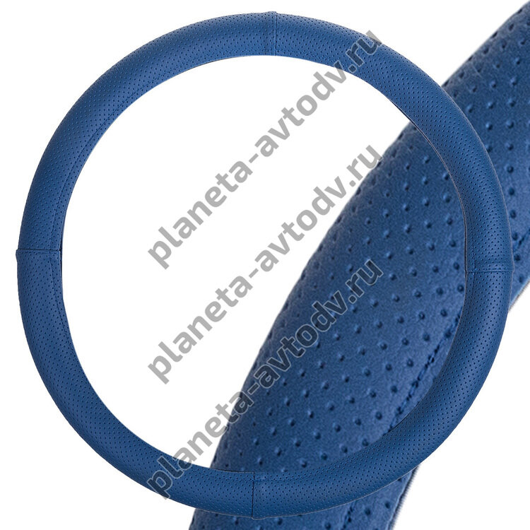 Оплетка "SKYWAY" S01102450 М (BL) PORT синяя строчка экокожа (37-39см) Синий