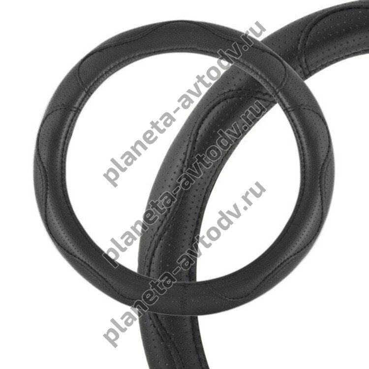 Оплетка "SKYWAY" S01102048 M (BK) Art-7 ECO кожаная  (37-39см) Черный