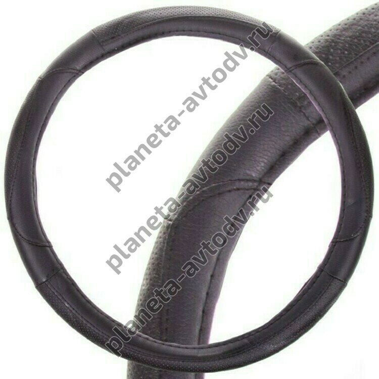 Оплетка "SKYWAY" S01102352 M (BK) Art-2 ECO кожаная  (37-39см) Черный