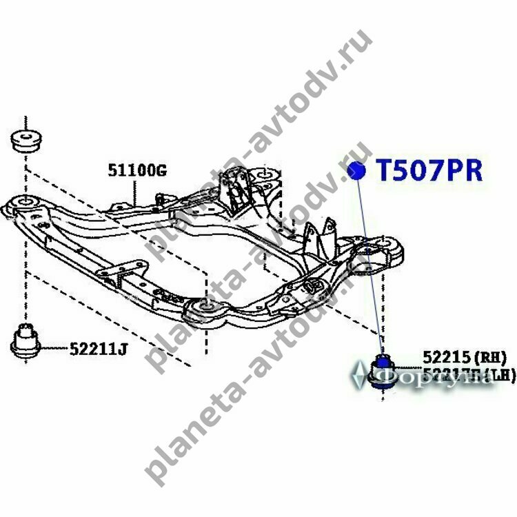 Сайлентблок "Фортуна" T507PR (наб.-1шт.)