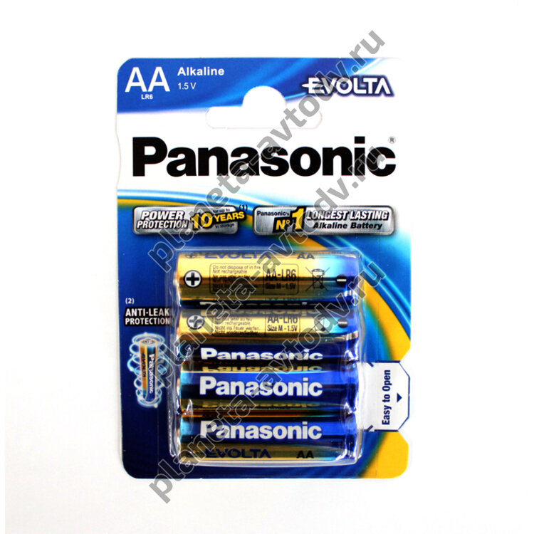 Элемент питания (батарейка) "PANASONIC" LR6-4BL EVOLTA (AA) алкалиновая (бл.-4шт)