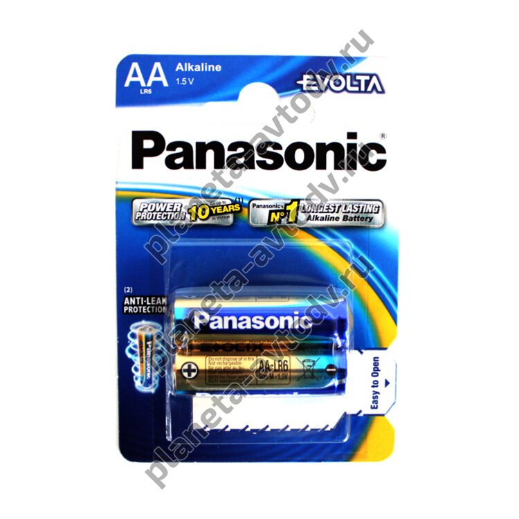 Элемент питания (батарейка) "PANASONIC" LR6-2BL EVOLTA (АА) алкалиновая (бл.-2шт)