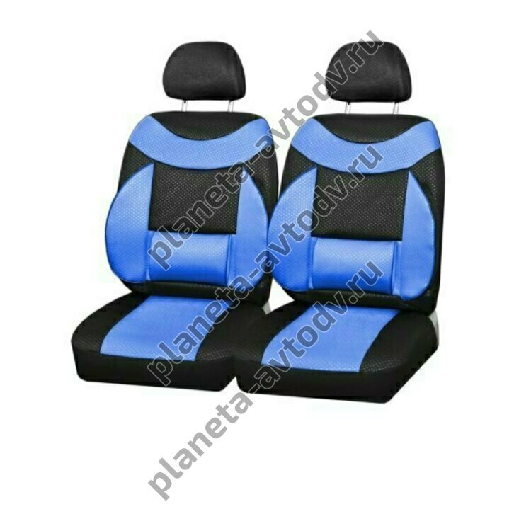 Авточехлы "SKYWAY" PROTECT 2 /S01301051 (BK/BL) из полиэстера с бок. поддержкой 11пр (Черный/синий) — фото 1 из 2