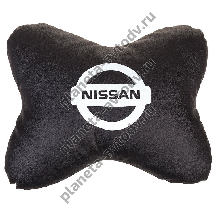 Подушка на подголовник "SKYWAY" S08002012 кожа искусственная NISSAN (Черный)