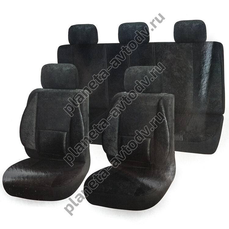 Авточехлы "SKYWAY" Protect Plus-10 /S01301074 вельвет  11пр (Черный)