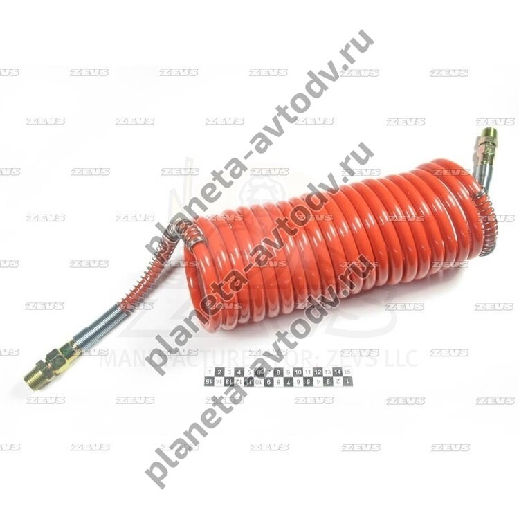 Шланг для подключения тормозов полуприцепа (красный) RLD5-F007A; 3730 014 002 0; 1/2NPT; (пневмо) Ки