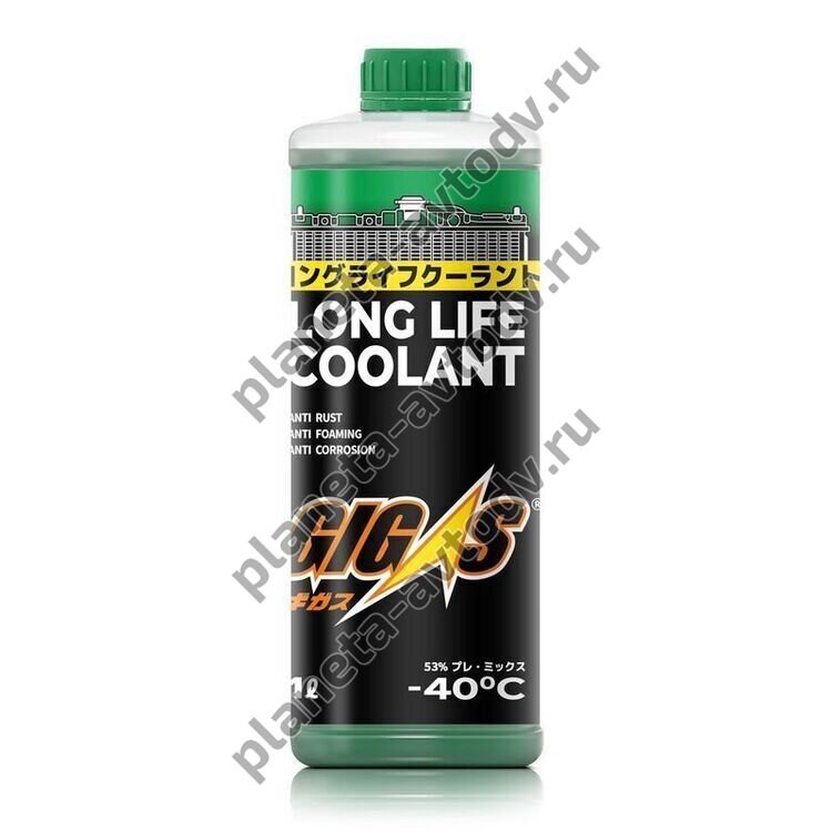 Антифриз готовый "GIGAS" Long Life Coolant  Зеленый (-40С) 1л 