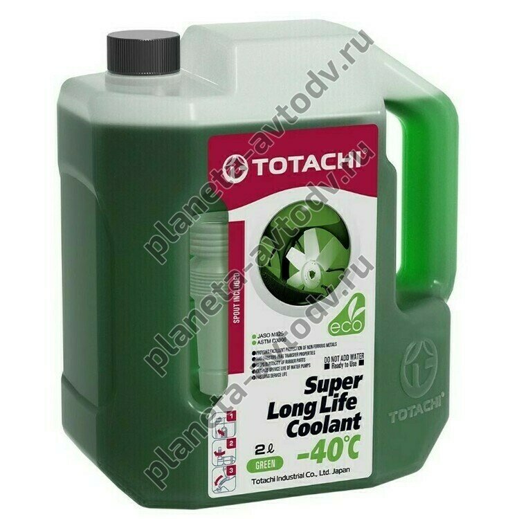 Антифриз готовый "TOTACHI" SUPER LONG LIFE COOLANT Зелёный (-40С)  2л  