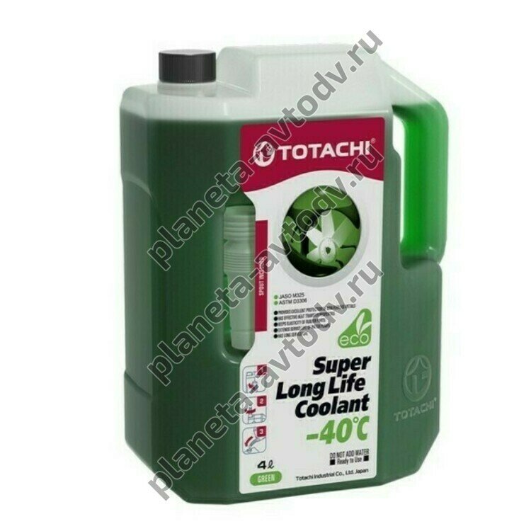 Антифриз готовый "TOTACHI" SUPER LONG LIFE COOLANT Зелёный (-40С)  4л  