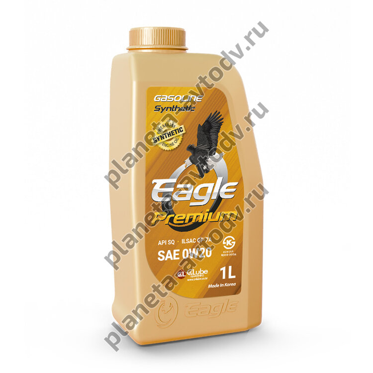 Масло моторное "EAGLE" PREMIUM Gasoline 100% SYNTETIC SQ (0W20)  1л