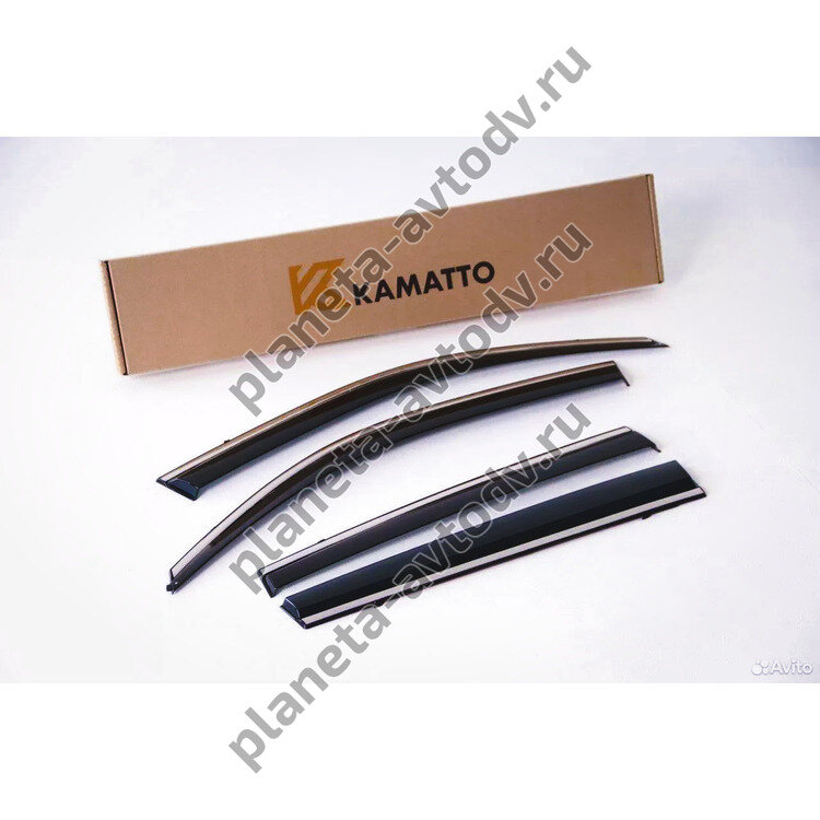 Ветровик накладной "KAMATTO" WIND Toyota Allion/Premio 260 2007+ нерж. молдинг (компл 4шт.)