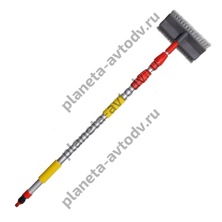 Щетка для мытья "CLIMART" CLA00177 с краном, щеткой 25см, телескопическая, с мягкой щетиной 115-250см (CA-SB-07) — фото 1 из 2