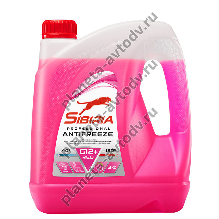 Антифриз готовый "ANTIFREEZE SIBIRIA" RED G12 Красный (-40С)  3кг 